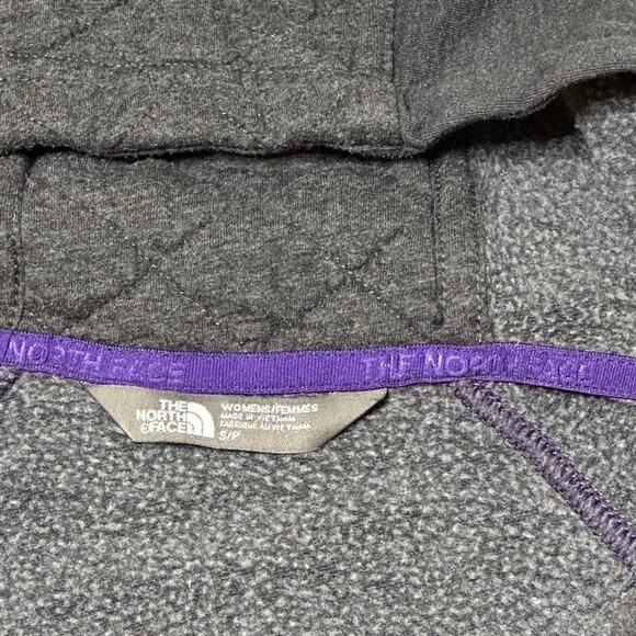 The North Face Women’s Full Zip Quilted Fleece Hoodie Jacket Small Gray - Picture 3 of 5